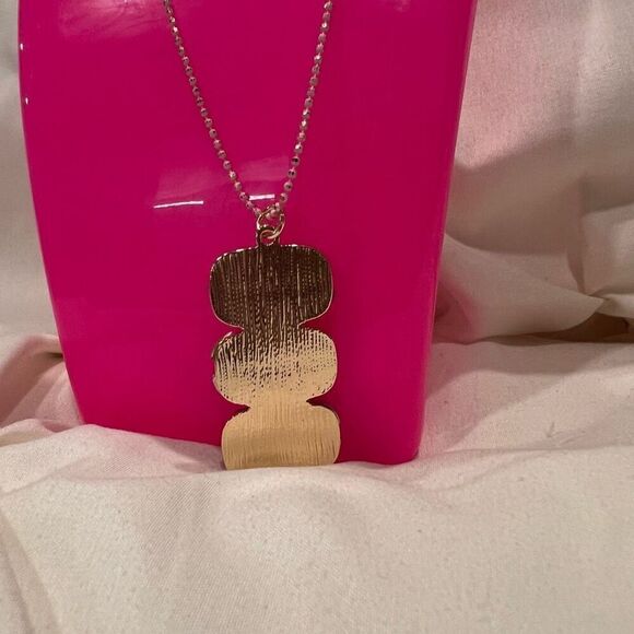 Macaroon Cascading Triple Layered, Rose, Sunrise, Aqua Crystal Necklace NEW - Picture 5 of 7